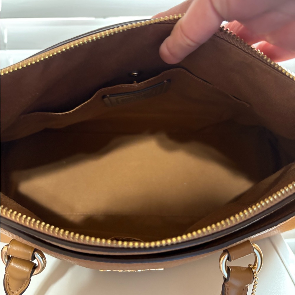 Coach Pebbled Leather Satchel and Wristlet in Brown - Picture 11 of 12
